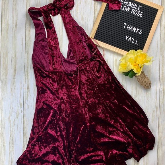 Lush Red Velvet Romper - Picture 5 of 7